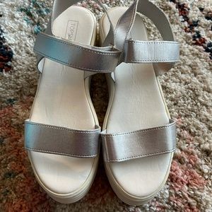 Topshop Silver Platform Sandals